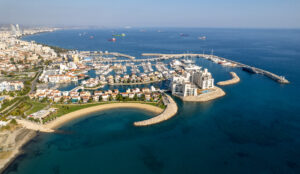 Limasol Marina Beach in Limassol District, South Cyprus