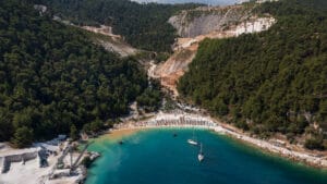 Marble Beach in Eastern Macedonia and Thrace, Greece