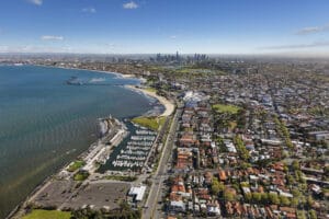 St Kilda Beach in City of Port Phillip, Melbourne