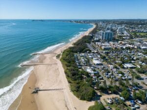 Maroochydore Beach in Sunshine Coast Regional, Queensland