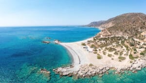 Gianiskali Sandy Beach in Region of Crete, Greece