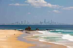 Currumbin Beach in Gold Coast, Queensland