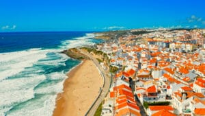 Praia do Norte in Lisbon, Portugal