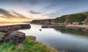 Cove Harbour Beach in Scottish Borders, Scotland