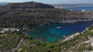 Anthony Quinn Beach in South Aegean, Greece