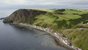 Crovie Beach in Aberdeenshire, Scotland