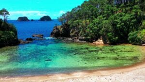 Twin Lagoon Bay in Motuarohia Island / Roberton Island, Northland