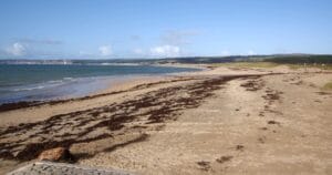 Marazion West Beach in Cornwall, England