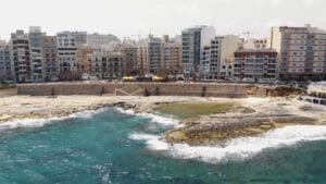 Fond Ghadir Beach in Malta Island, Sliema