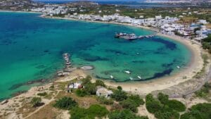 Agía Ánna Beach in South Aegean, Greece