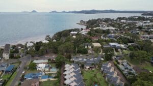 Soldiers Point Beach East in Port Stephens Council, New South Wales