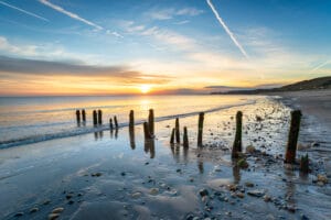 Sandsend Beach in England, United Kingdom