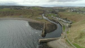 Dunbeath Beach in Scotland, United Kingdom