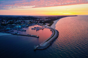 Władysławowo Beach in Pomeranian Voivodeship, Poland